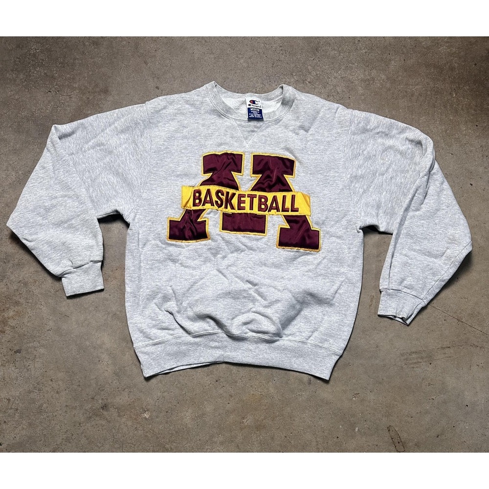 Minnesota Golden Gophers Sweatshirt Mens Medium Gray NCAA Basketball Champion